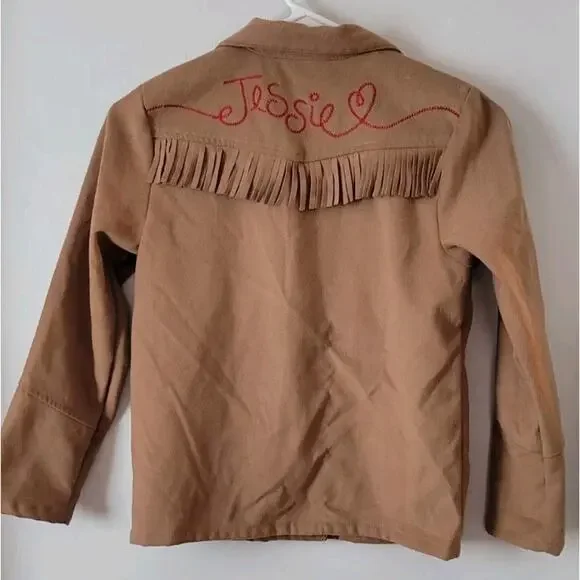 Disney Toy Story Jessie Girls Sz. 7/8 Camel Color Jacket Snap Closure Costume - Picture 2 of 8